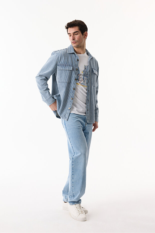 سترة كاجوال بجيب مخطط - 4