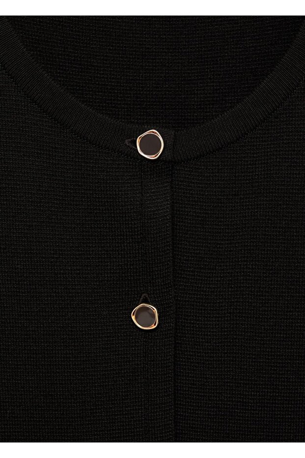 Düğmeli ince triko yelek - 5