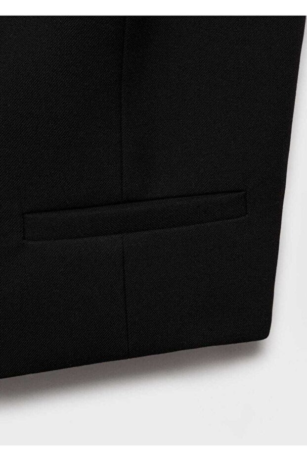 Crop kumaş yelek - 5