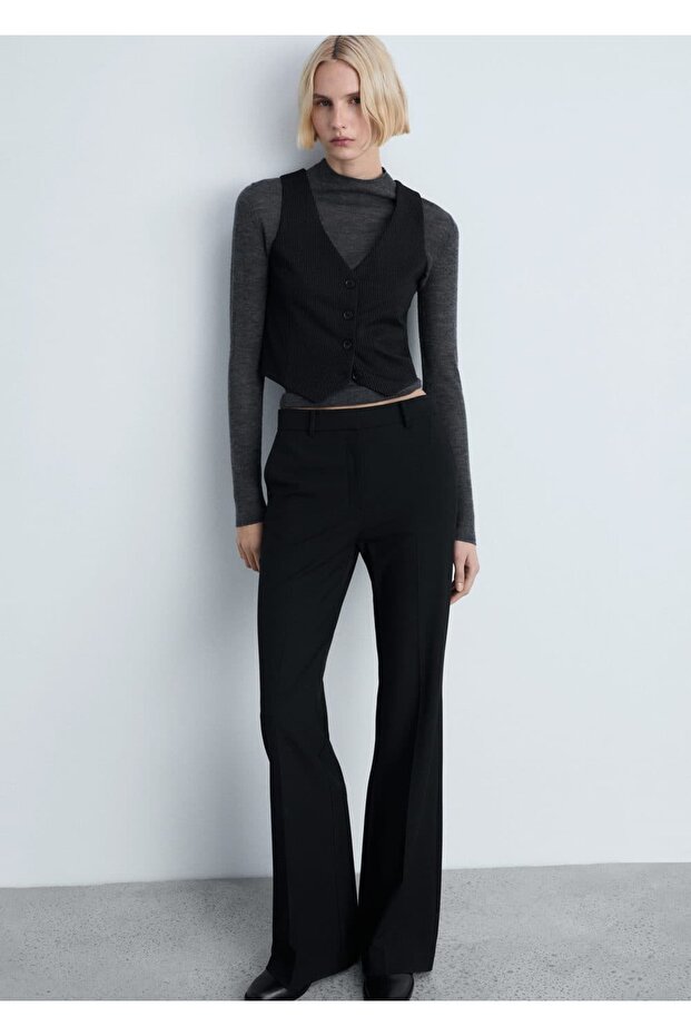 İnce çizgili yelek - 6