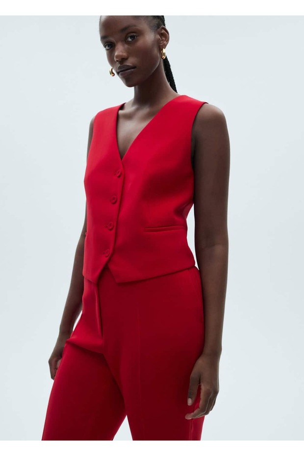 Düğmeli takım yelek - 5