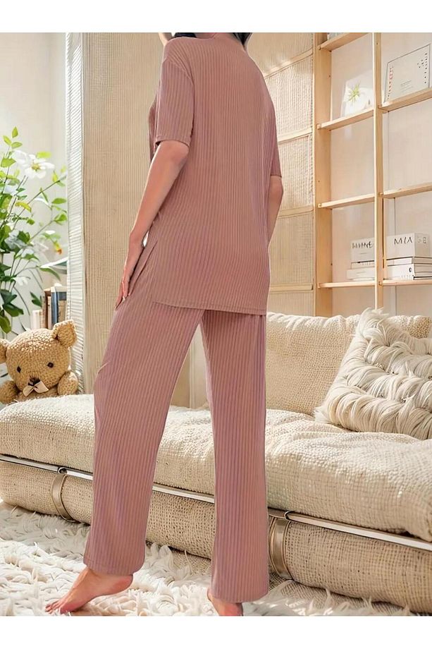 Gül Kurusu Pamuklu Fiyonk Detaylı Pijama - 2