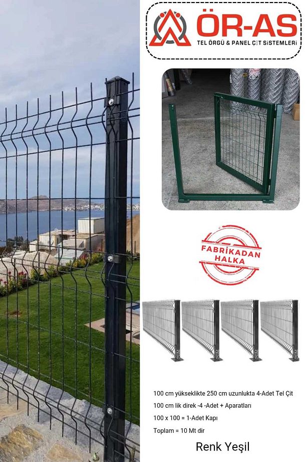 Panel Çit Takım ( 100 Cm Yükseklik  10 mt Uzunluk  ) + ( 100 x 100 Kapı -) - 1