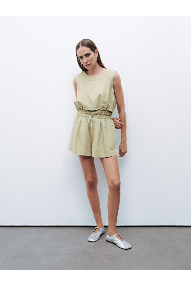 Baskı Detaylı Crop Top - 2