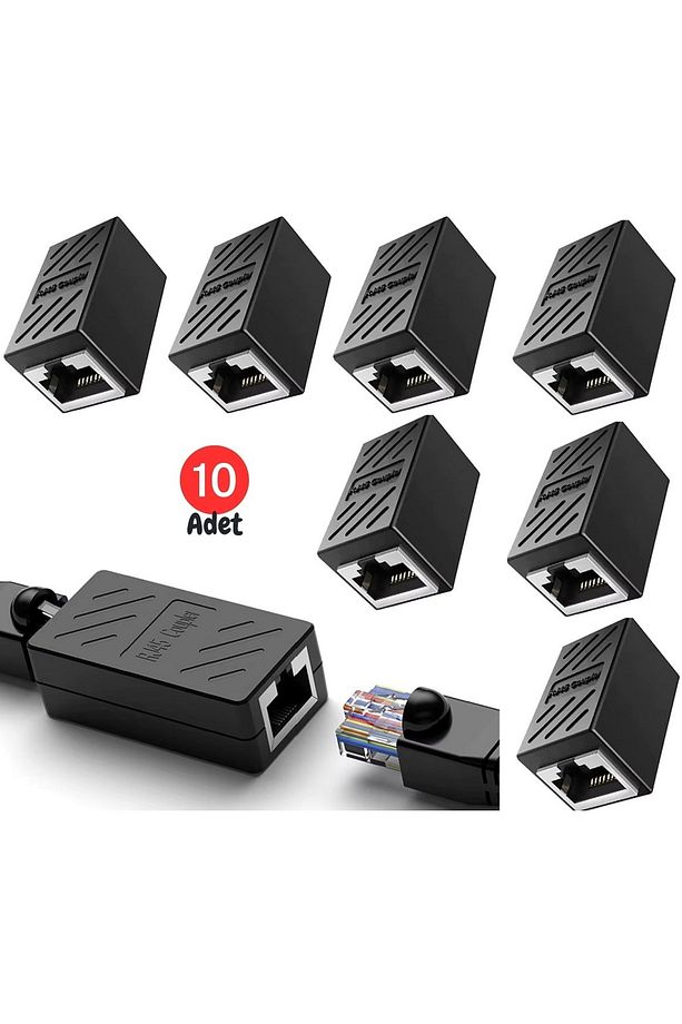 Rj45 Dişi Dişi Cat5/6/7/8 Ethernet Lan Ağı Birleştirici Aparatı Internet Kablo Uzatıcı 10 Adet - 1