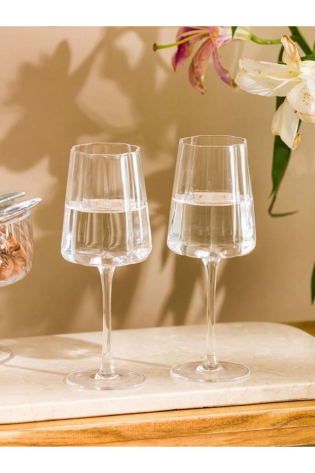 LCW Renksiz Cam Ayaklı Su Bardağı 2'li 330 Ml - 3