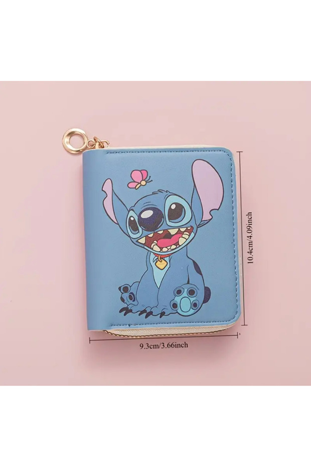 Zippered Blue Stitch Character Stitch Girl Boy Coin Wallet Animal Children's Wallet