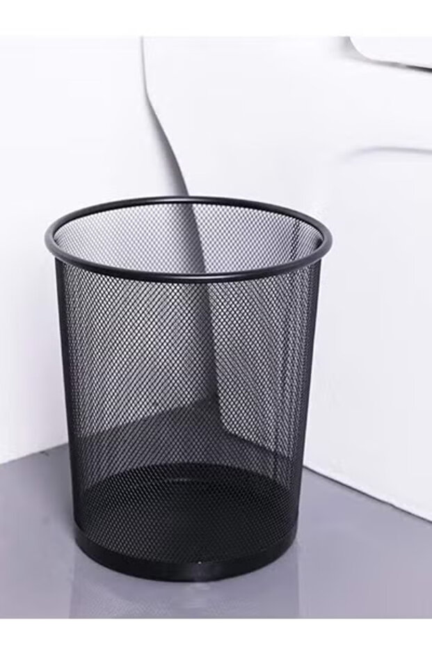 سلة مهملات دائرية من 3 قطع اسود