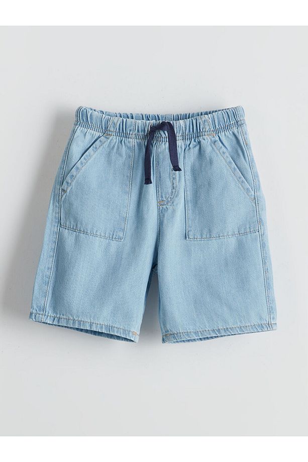 LCW baby Beli Lastikli Basic Erkek Bebek Jean Şort - 1