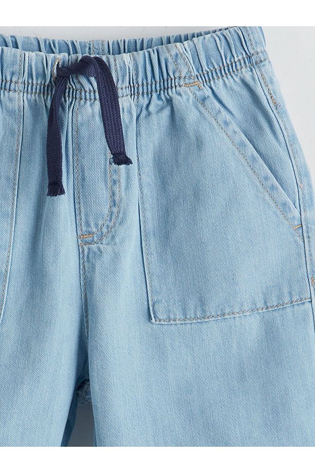 LCW baby Beli Lastikli Basic Erkek Bebek Jean Şort - 3