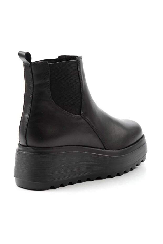 Siyah Leather Kadın Bot & Bootie K02415015003 - 4