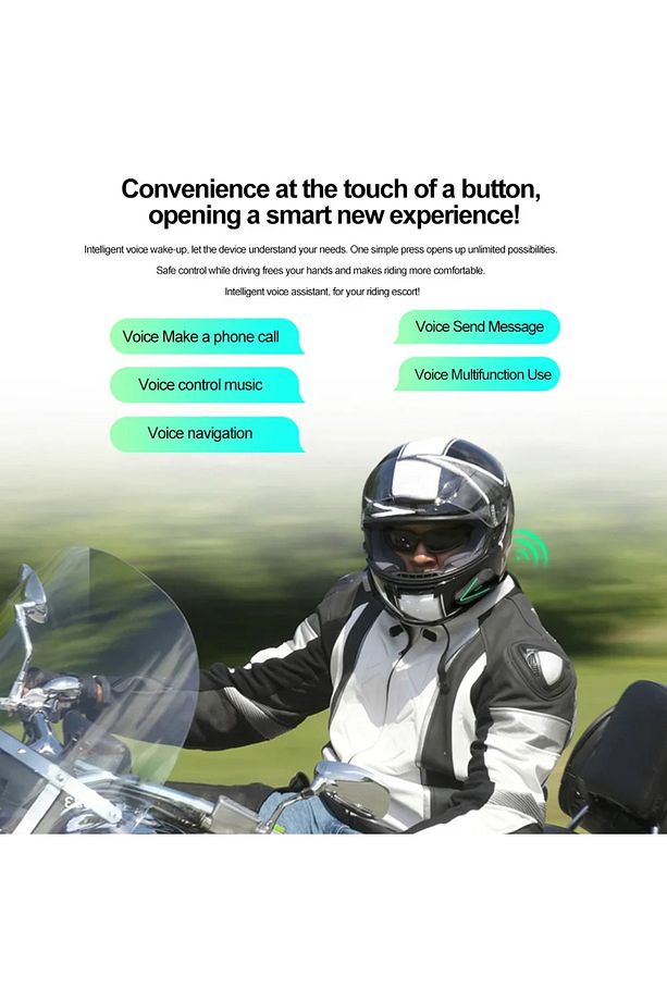 Motosiklet Kask Kulaklık Rgb Intercom Bluetooth 5.3 Intercom Yeni 2025 Model Yeni Sürüm Set - 4