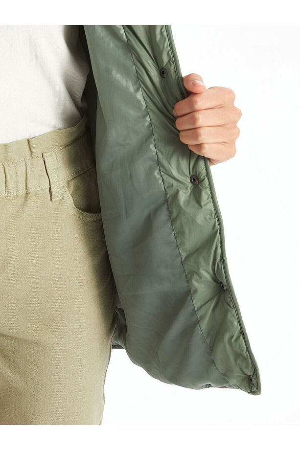 Kapüşonlu Kapitone Oversize Kadın Şişme Mont - 4