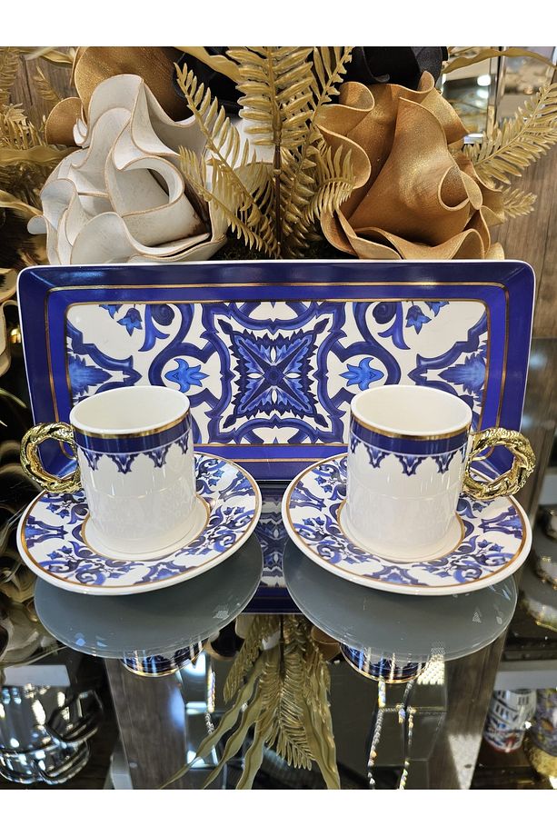 2 Kişilik Tabaklı Şık Kahve Fincan Takımı 90 ML - 4