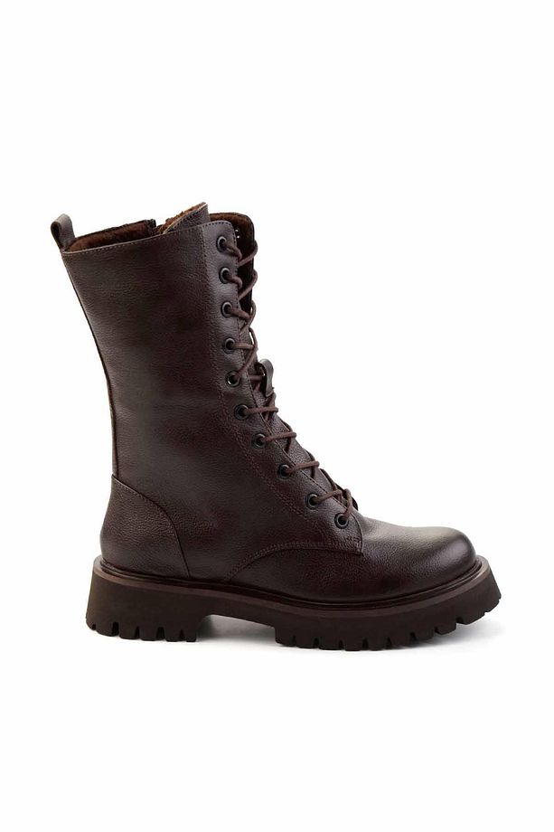 Kahve Hakiki Deri Kadın Bot & Bootie K02666415003 - 1