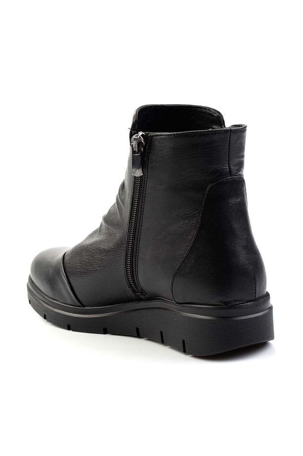Siyah Hakiki Deri Kadın Bot & Bootie K02531271503 - 4