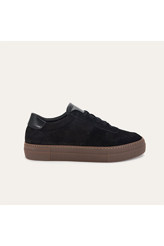 KALIN TABANLI SÜET SNEAKER AYAKKABI - 1