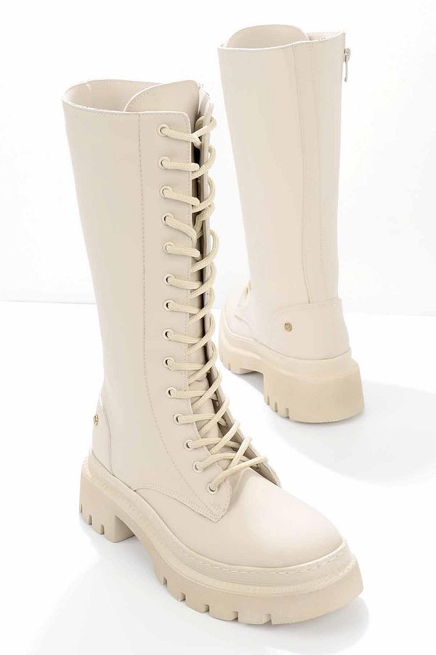 Mat Bej Kadın Bot & Bootie K02538036609 - 2