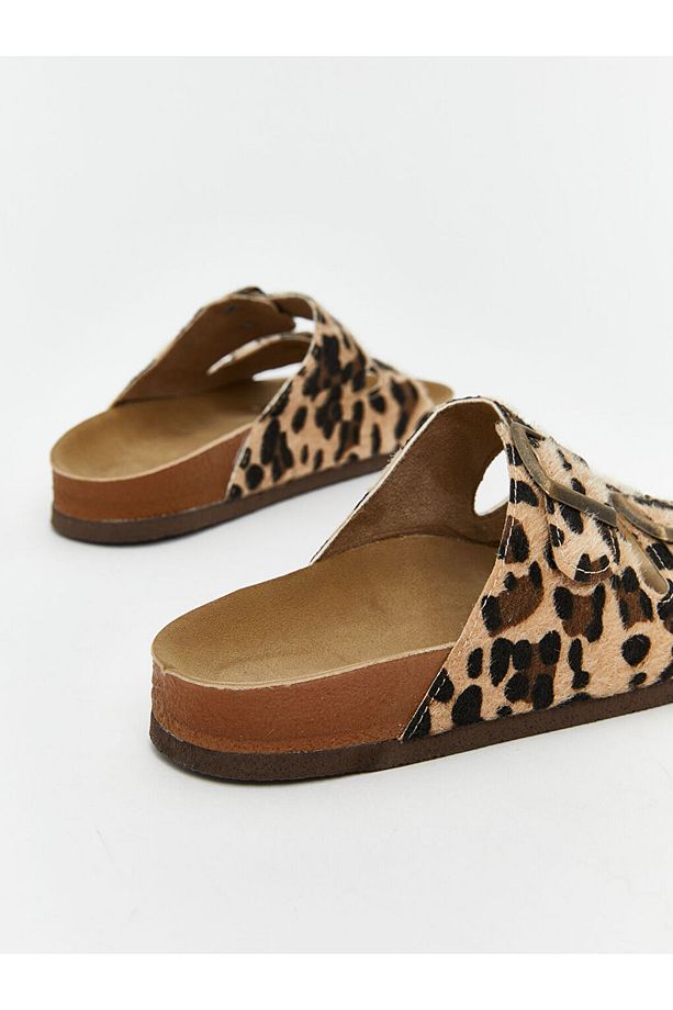 LCW STEPS Karişik Leopar Desenli Çift Bantlı Kadın Terlik - 4