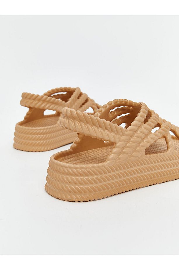 LCW STEPS Bej Halat Desenli Kadın Sandalet - 4