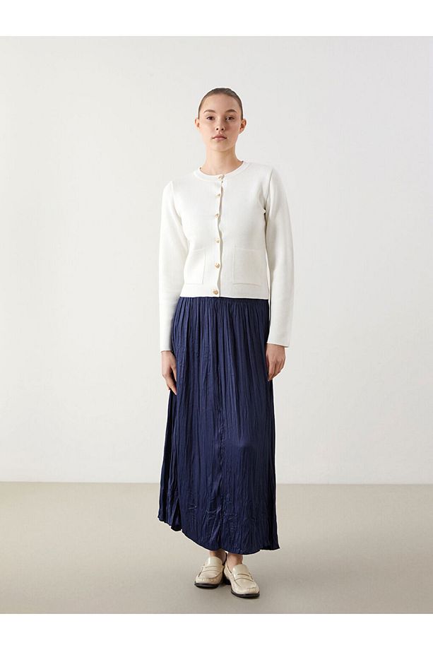 LCW Modest Bisiklet Yaka Kadın Triko Hırka - 2