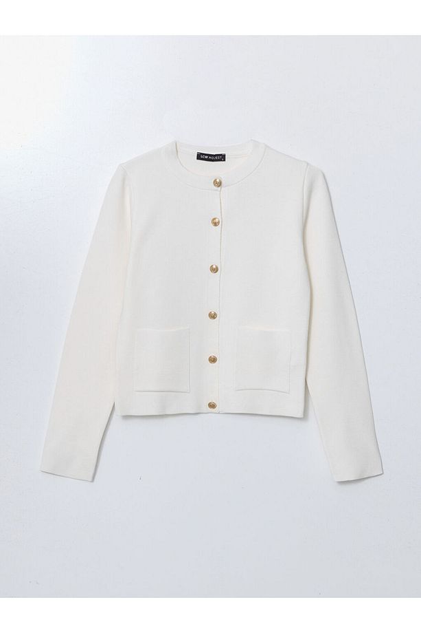 LCW Modest Bisiklet Yaka Kadın Triko Hırka - 5