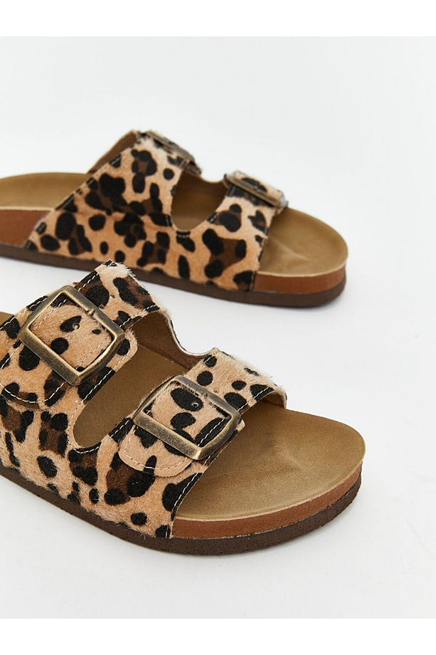 LCW STEPS Karişik Leopar Desenli Çift Bantlı Kadın Terlik - 3