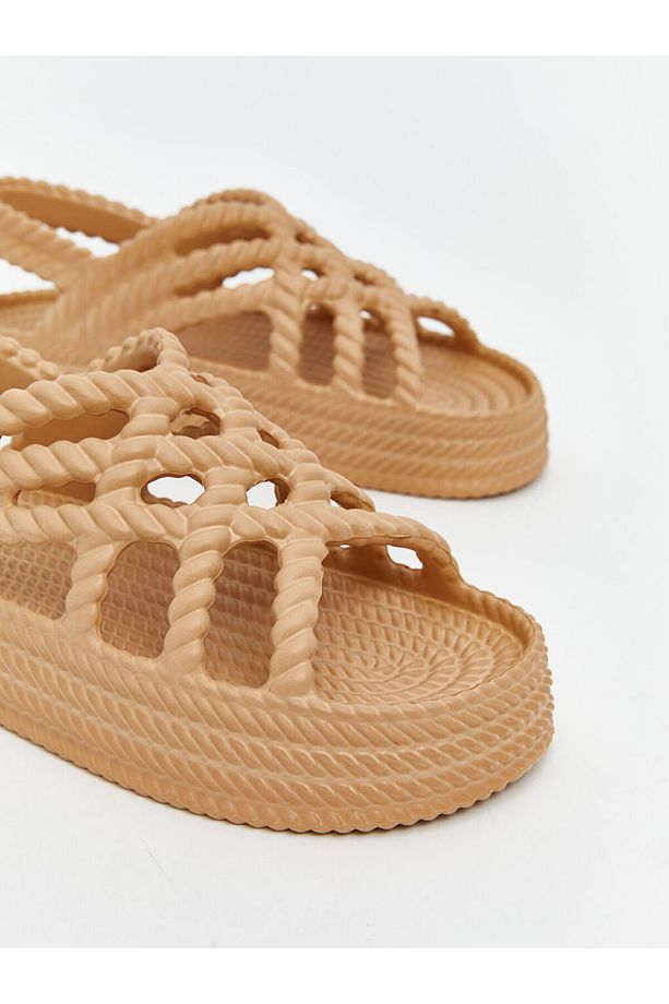LCW STEPS Bej Halat Desenli Kadın Sandalet - 3