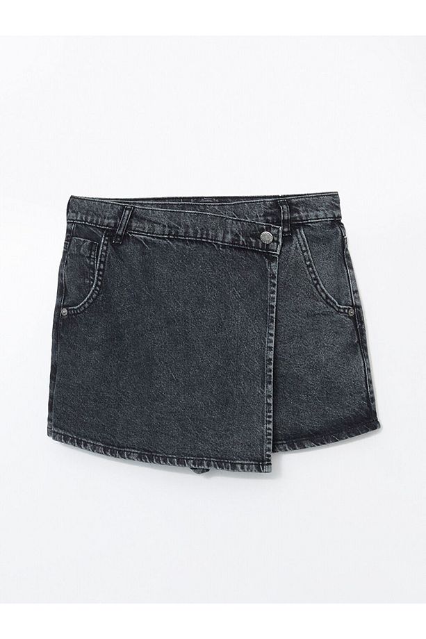 LCW Jeans Standart Fit Kadın Jean Şort Etek - 1
