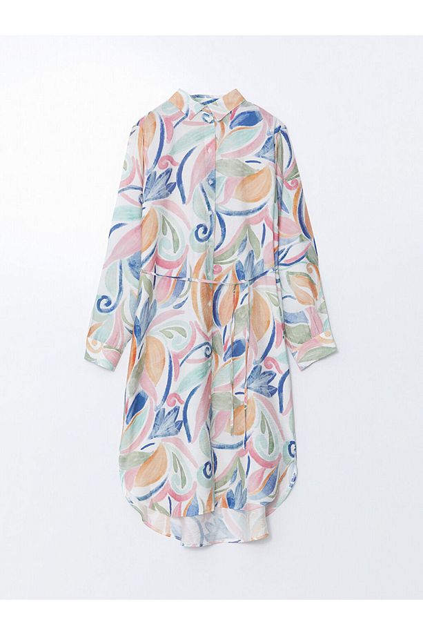 LCW Desenli Oversize Kadın Gömlek Tunik New Season - 5