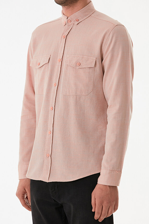 قميص بأزرار وجيب مزدوج - 5