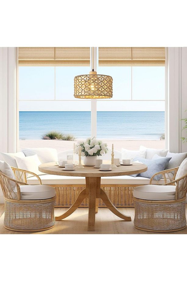 Platinium Model Tekli Rattan Bambu Modern Tasarım İskandinav Bohem Sarkıt Avize - 2