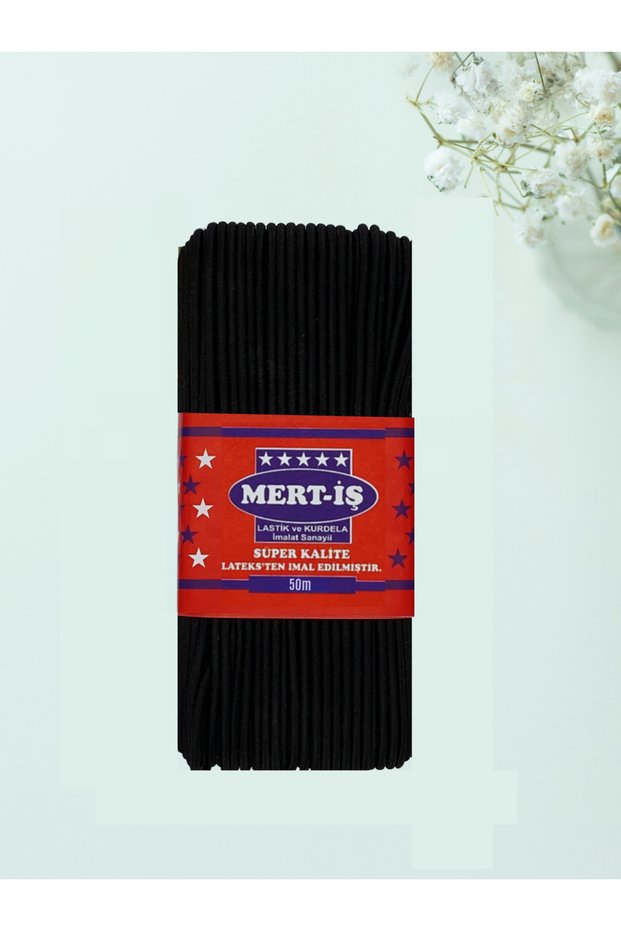 Round Waist-Skirt-Sweatpants Elastic 50 Meters Black
