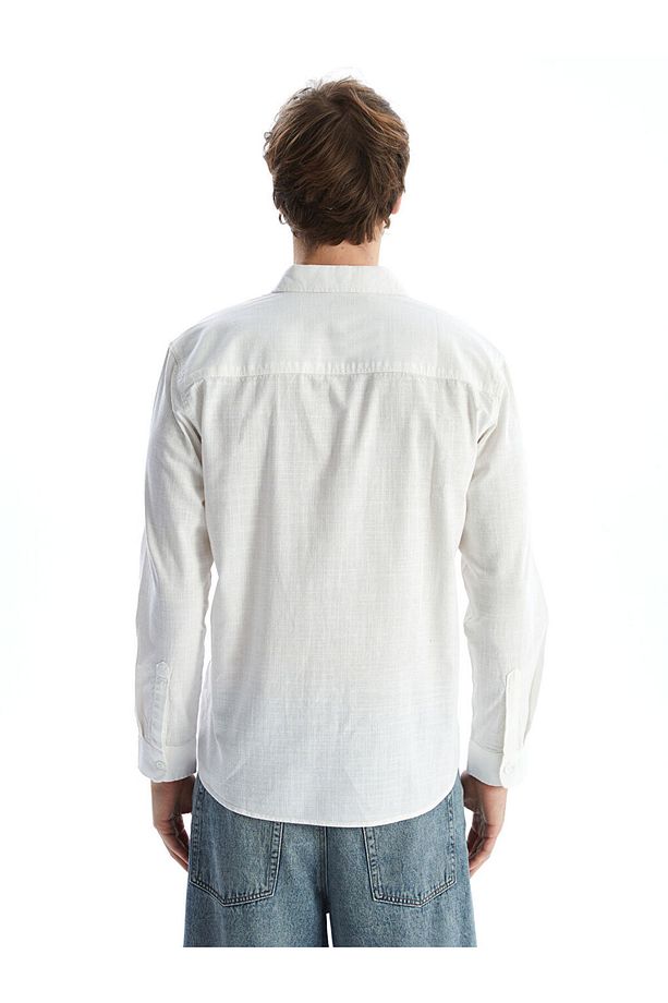 XSIDE Regular Fit Uzun Kollu Keten Karışımlı Erkek Gömlek - 4