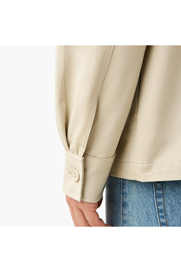 Shacket with Pockets and Button Closure - 4