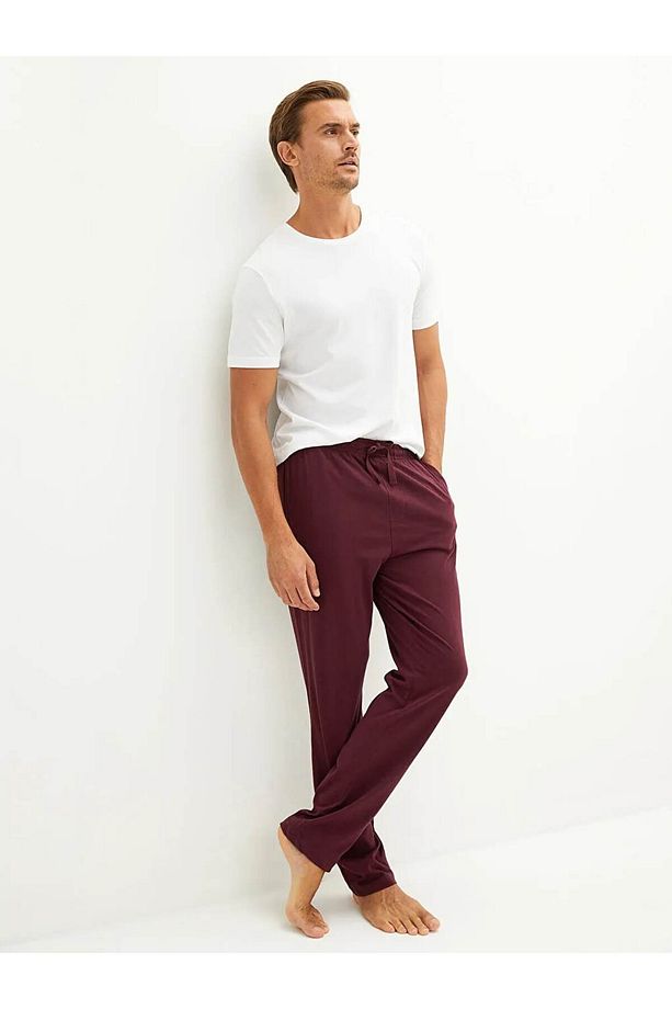 Bordo Standart Kalıp Erkek Pijama Alt - 1