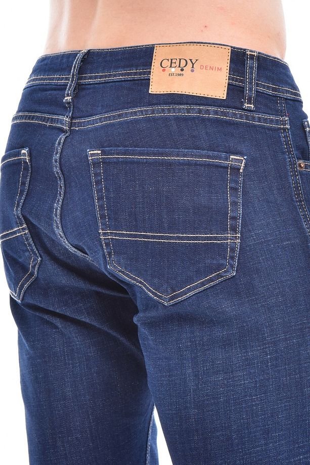 Erkek Kot Şort Slim Fit Jean Şort - C342 - 5