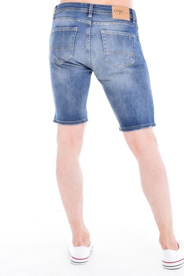 Erkek Kot Şort Slim Fit Jean Şort - C342 - 5
