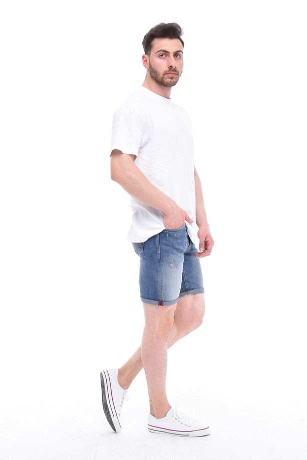 Erkek Kot Şort Slim Fit Jean Şort - C342 - 6