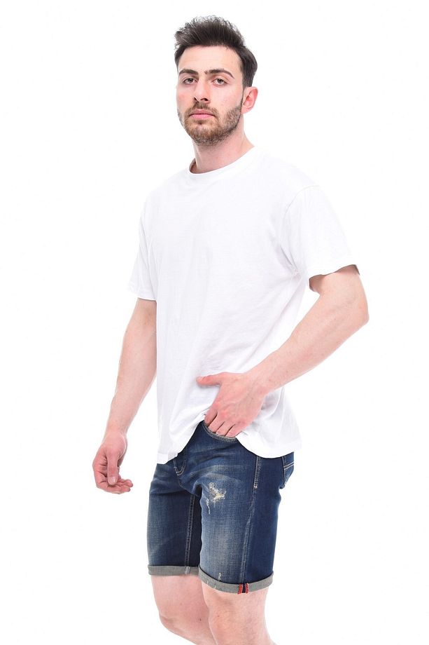 Erkek Kot Şort Slim Fit Jean Şort - C342 - 7