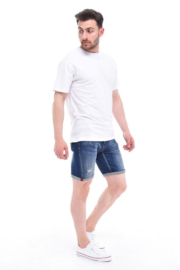 Erkek Kot Şort Slim Fit Jean Şort - C342 - 8