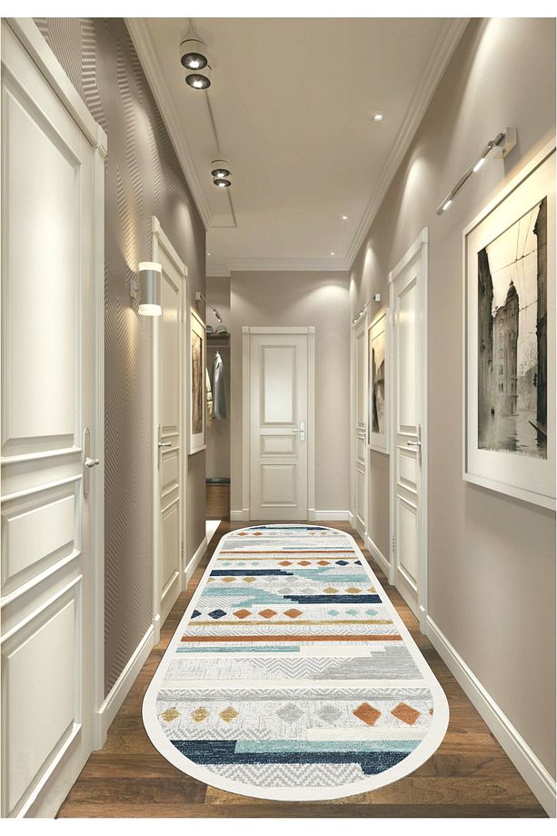 Makinede Yıkanabilir Kaymaz Taban Leke Tutmaz Dijital Baskı Mutfak Halısı - 3
