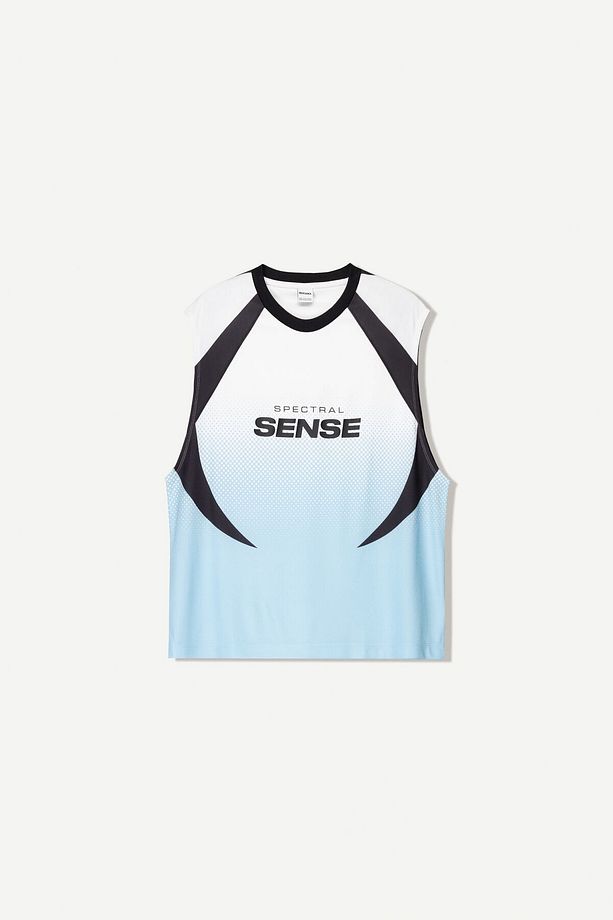 Desenli kolsuz spor t-shirt - 5