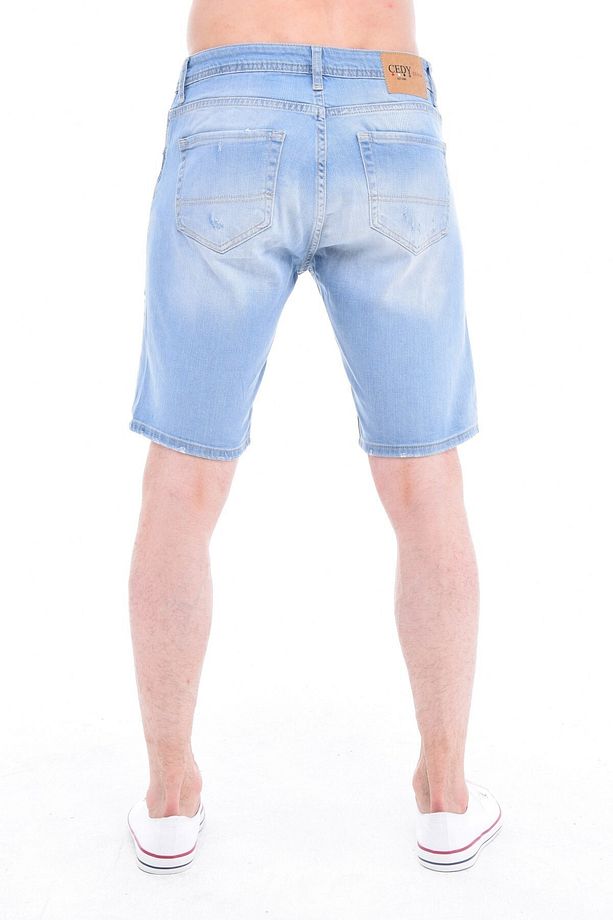 Erkek Kot Şort Slim Fit Jean Şort - C342 - 5