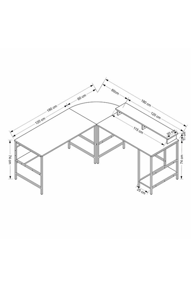 Greta Köşe Masa Set-Antrasit - 9