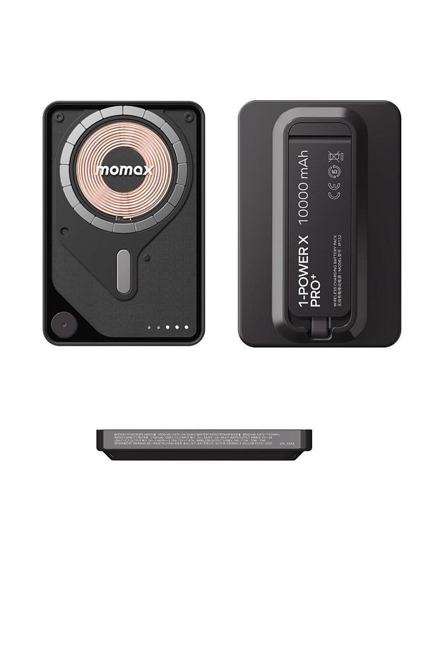 1-Power X Pro+ Magnetic Wireless Battery Pack (10000mAh) with Stand and Built-in USB-C Cable (Black) - 4