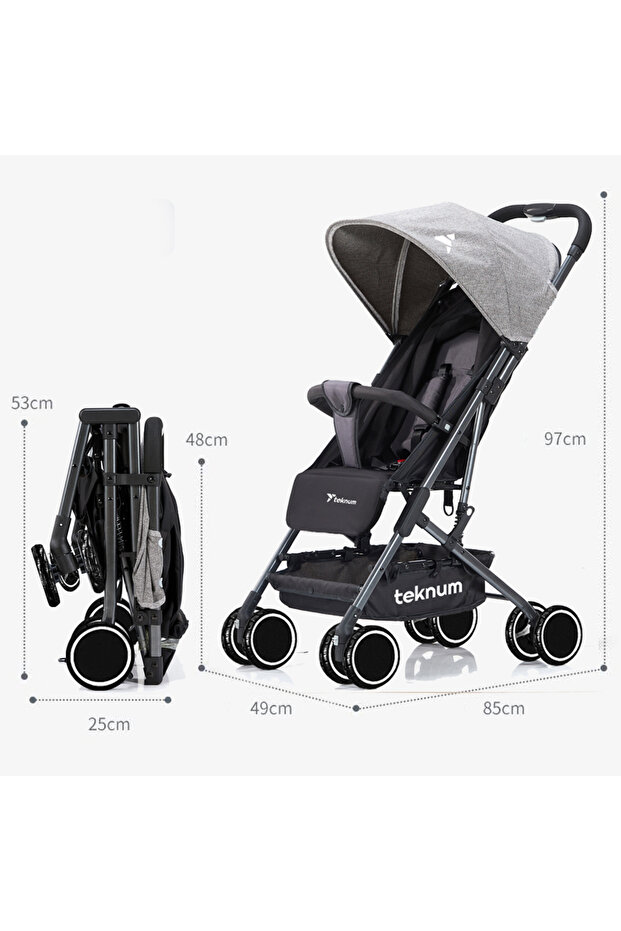 عربة أطفال يوغا لايت - رمادية - 8