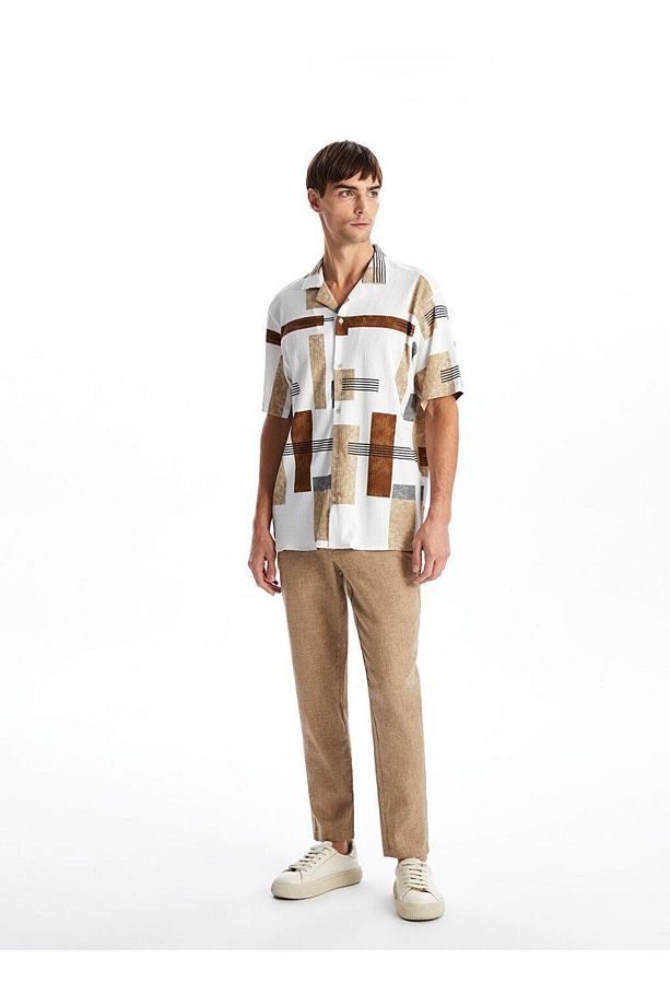 LCW Vision Regular Fit Kısa Kollu Desenli Erkek Gömlek - 4