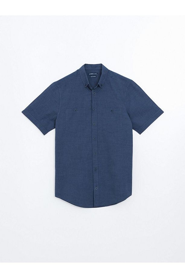 LCWAIKIKI Classic Regular Fit Kısa Kollu Poplin Erkek Gömlek - 5