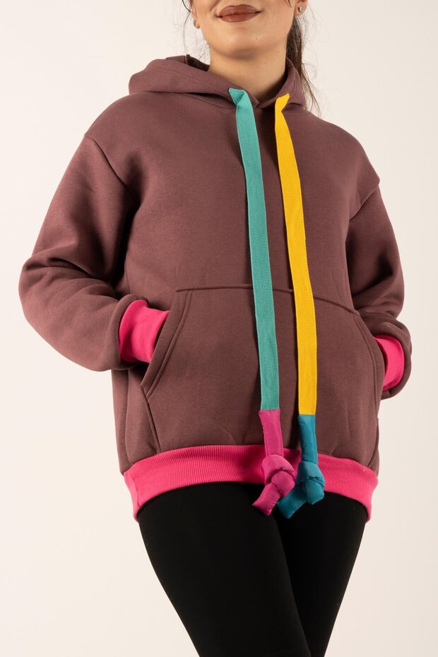 Colorful Drawstring Three Thread Sweat